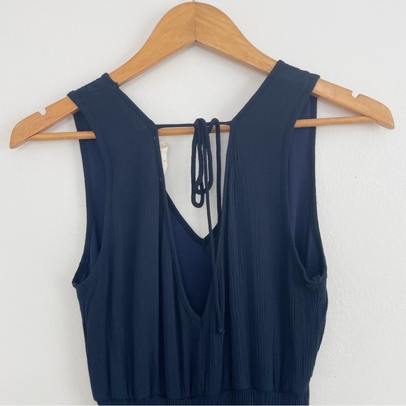 Altar’d State Navy Boho Ruffle Sleeveless Mini Dress Size Small - Picture 6 of 9